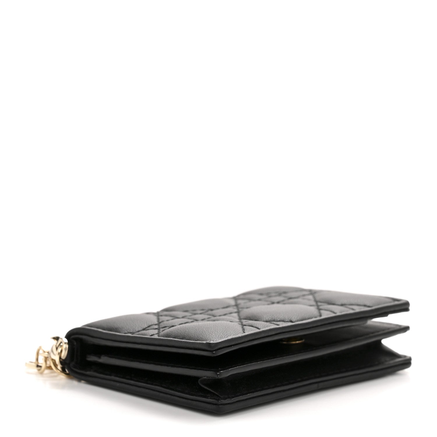 Christian Dior Lambskin Cannage Mini Lady Dior Wallet Black 4 of 9