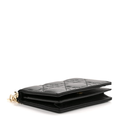 Christian Dior Lambskin Cannage Mini Lady Dior Wallet Black 4 of 9