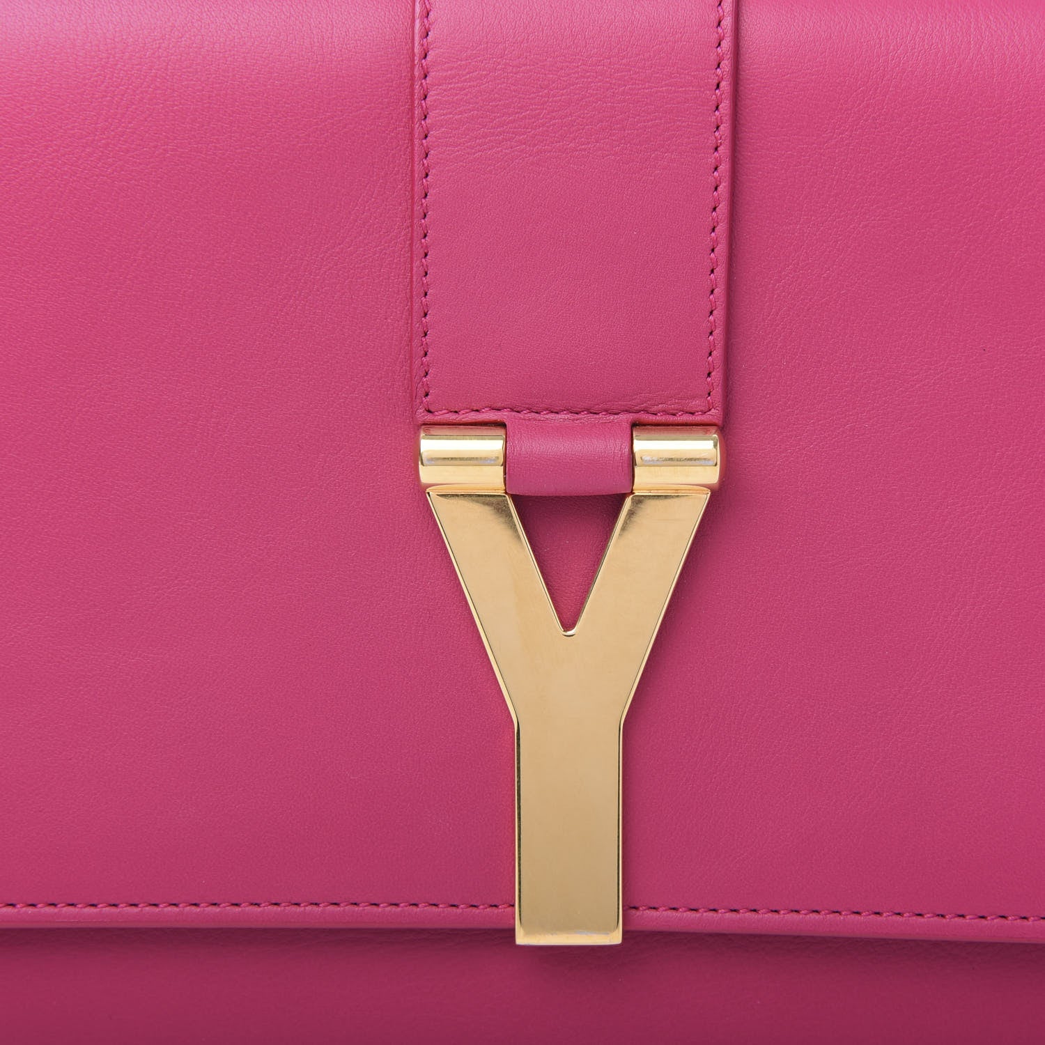 Saint Laurent Calfskin Classic Y Ligne Clutch Fuchsia 9 of 9