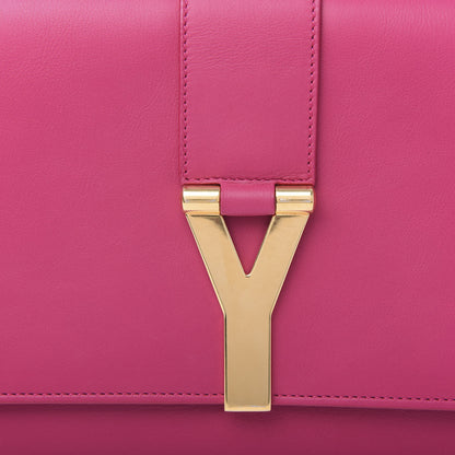 Saint Laurent Calfskin Classic Y Ligne Clutch Fuchsia 9 of 9