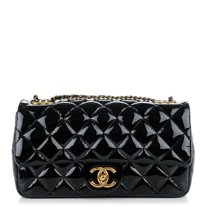 Chanel Patent Goatskin Quilted Medium CC Eyelet Flap Black 1 of 8