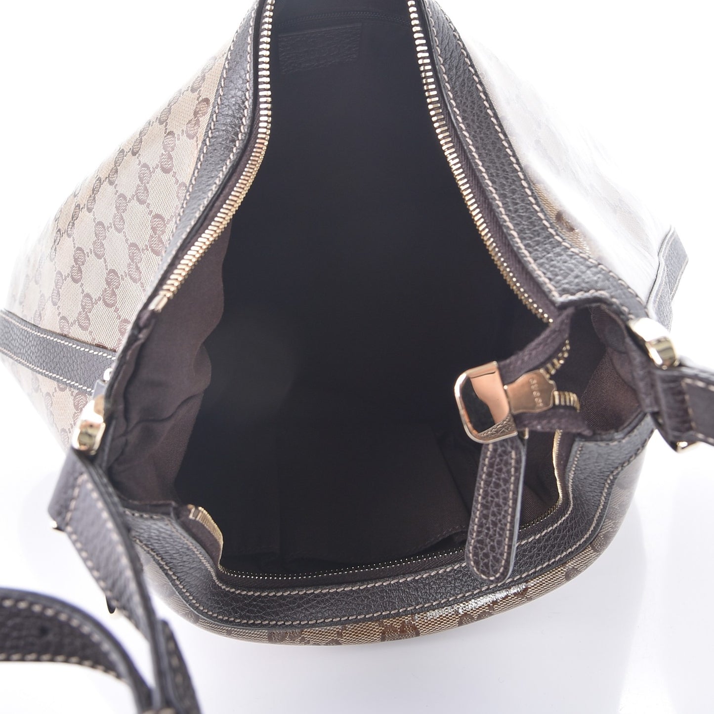 Crystal Monogram Hobo Dark Brown