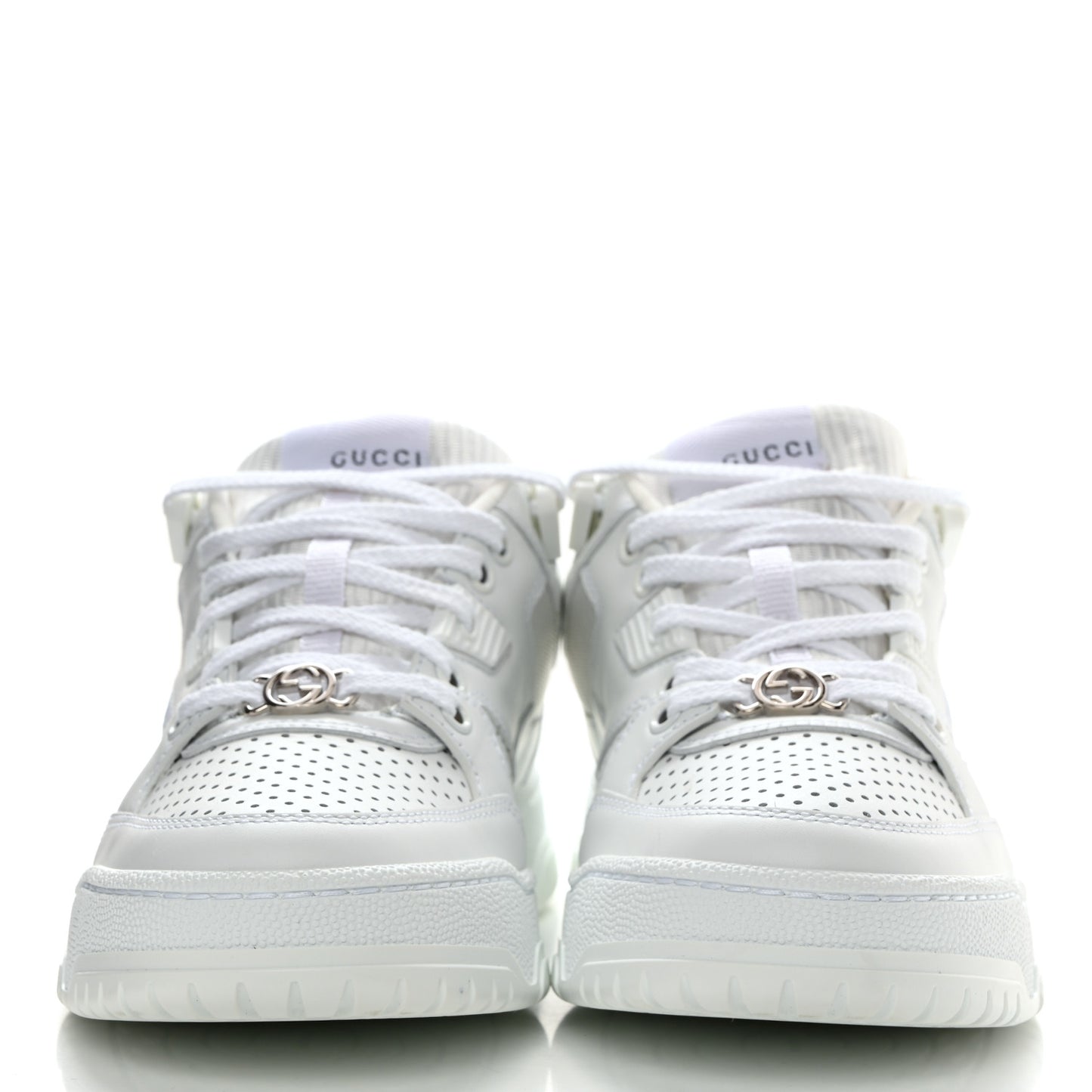 Calfskin Perforated Sneakers 35.5 Great White