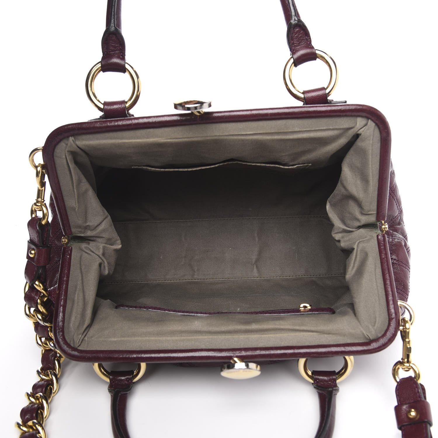 Marc Jacobs Calfskin Quilted Stam Burgundy 5 of 16