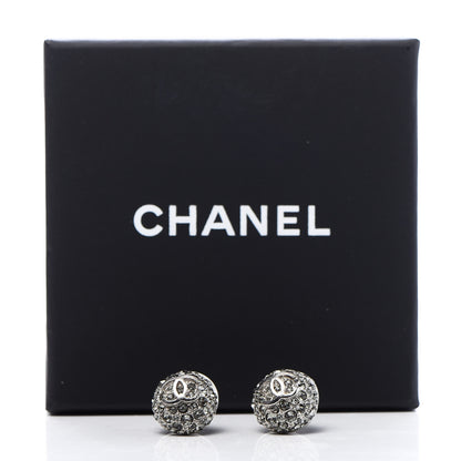 Chanel Crystal CC Earrings Silver 5 of 5