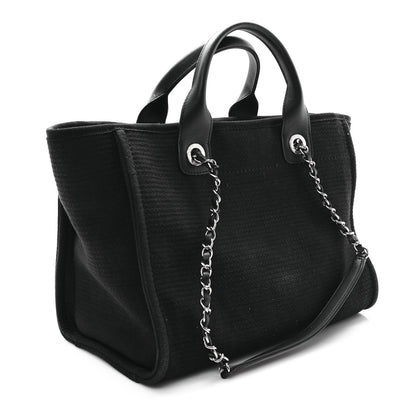 Chanel Mixed Fibers Small Deauville Tote Black 4 of 12