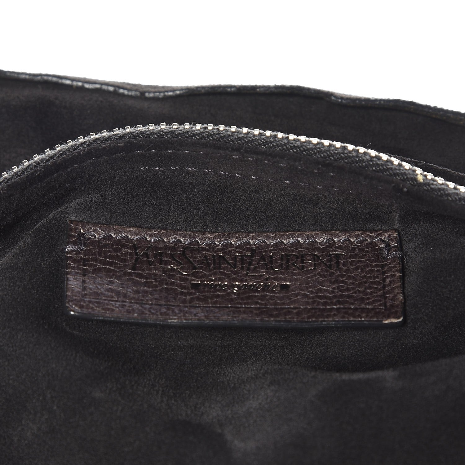 Saint Laurent Suede Calfskin Crocodile Embossed Muse Two Brown 6 of 12