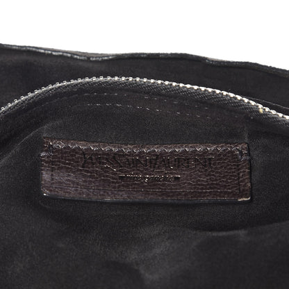 Saint Laurent Suede Calfskin Crocodile Embossed Muse Two Brown 6 of 12