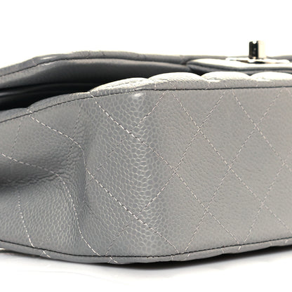 Chanel Caviar Quilted Medium Double Flap Grey 9 of 11