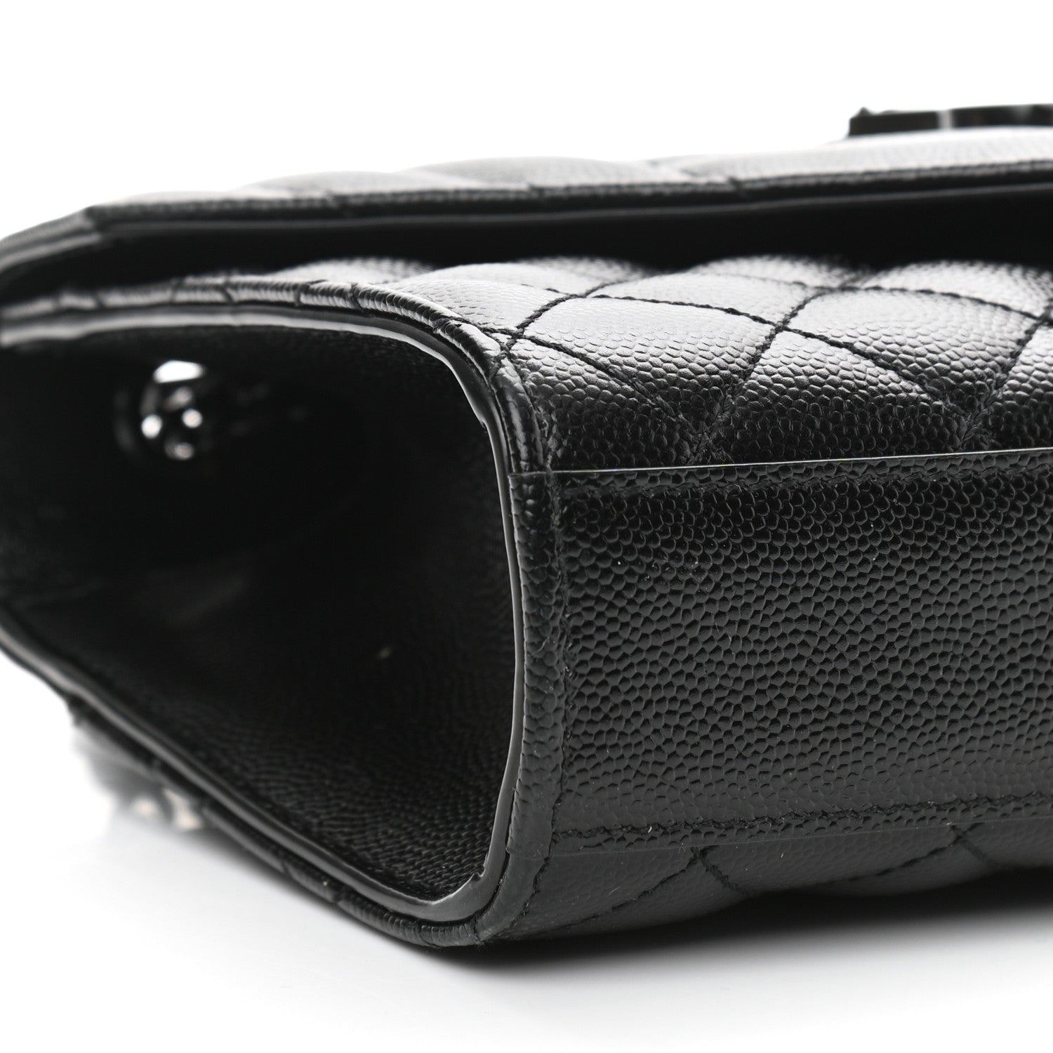 Saint Laurent Grain De Poudre Textured Mixed Matelasse Triquilt Small Monogram Satchel Black 9 of 10