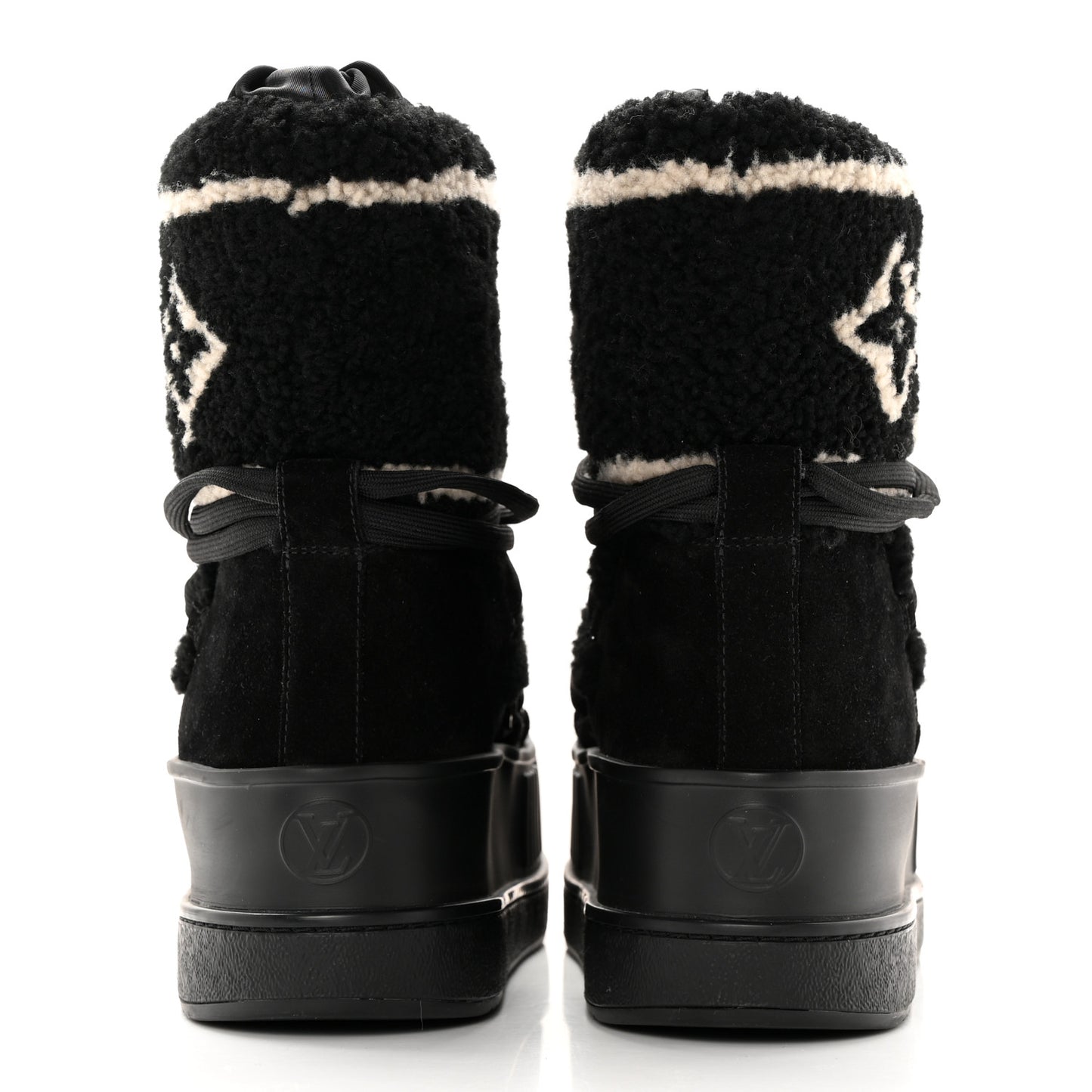 Suede Shearling Polar Flat Half Boots 37 Black