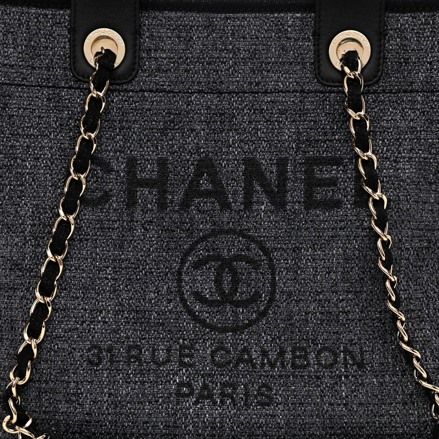 Chanel Lurex Boucle Medium Deauville Tote Black 14 of 17
