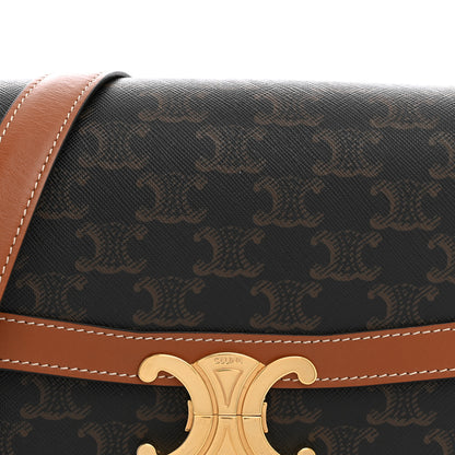 Celine Triomphe Canvas Calfskin Medium Triomphe Bag Tan 8 of 13