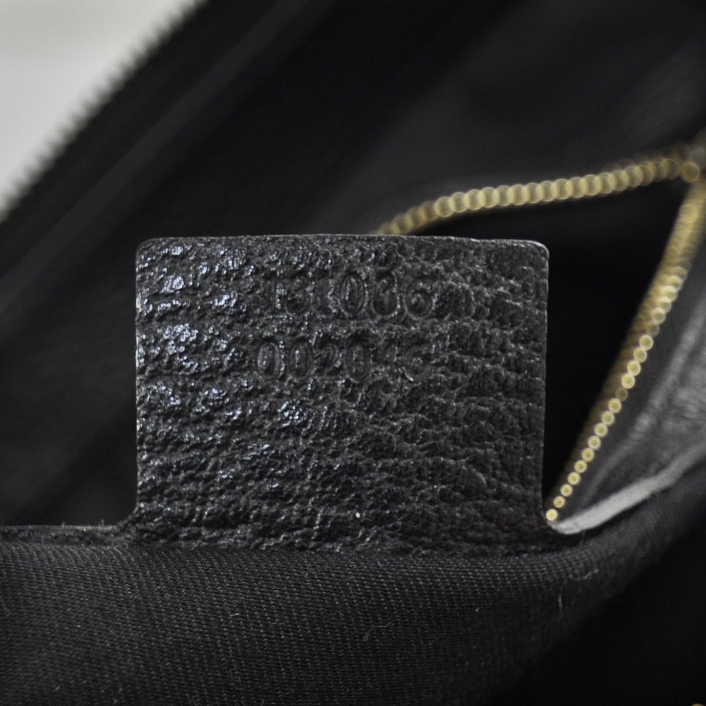 Pebbled Calfskin Web Bamboo Ring Hobo Black