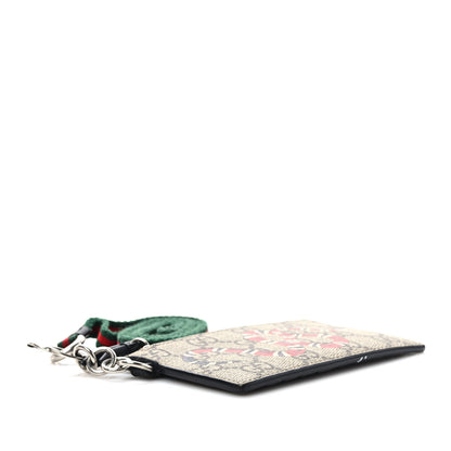 Gucci GG Supreme Monogram Kingsnake Lanyard Coin Case Card Holder 4 of 8