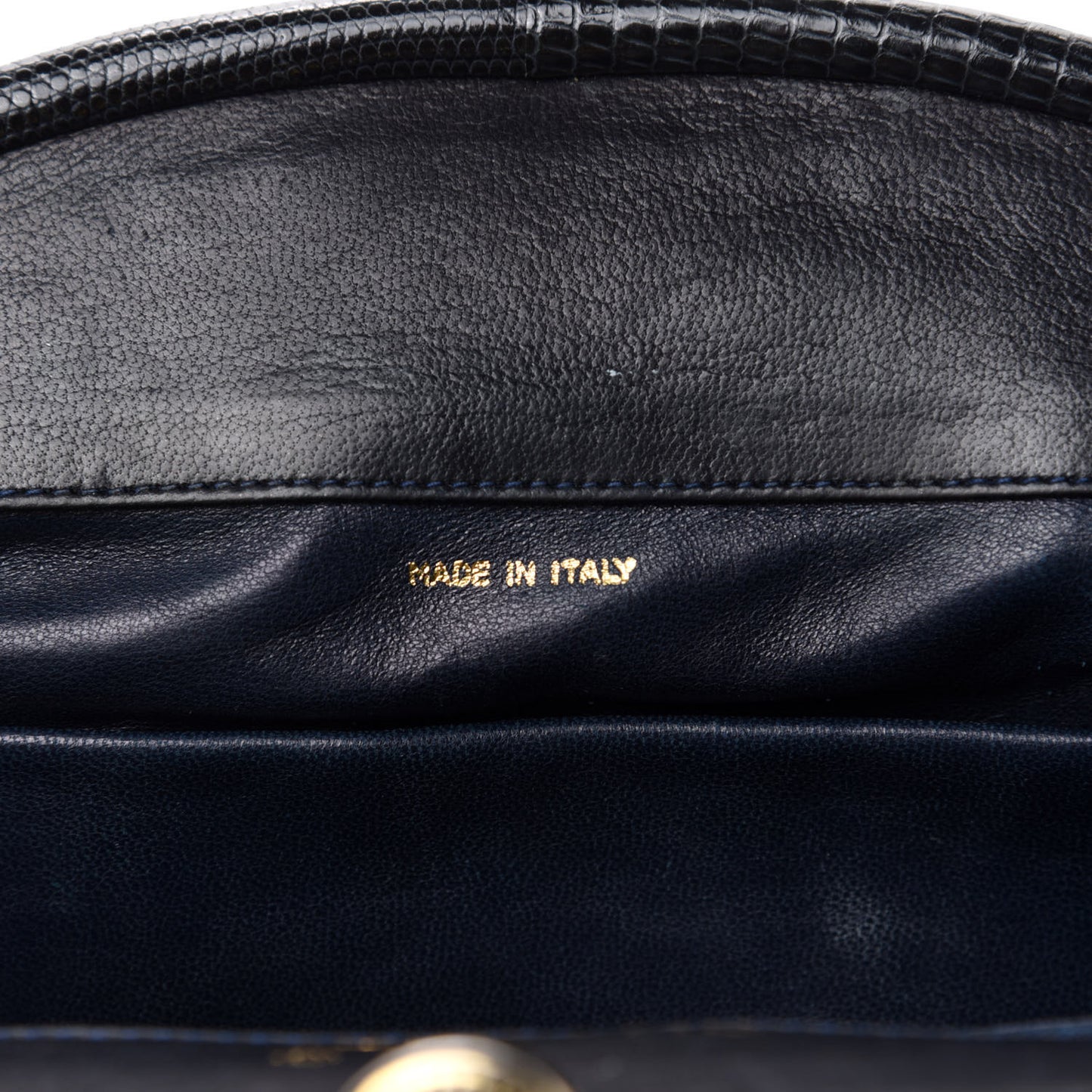 Lambskin Quilted Frame Clutch Navy
