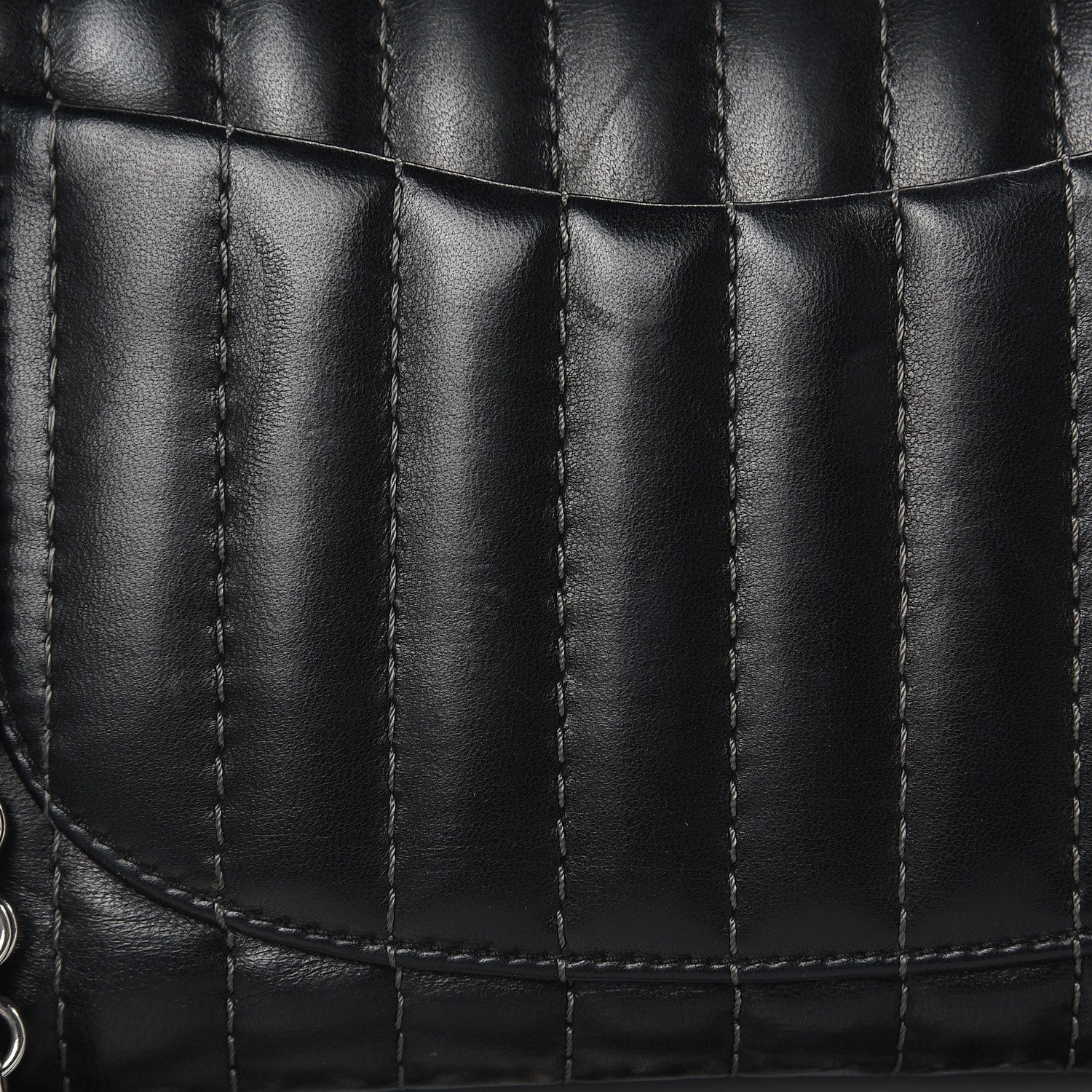 Chanel Lambskin Vertical Quilted Medium Single Flap Black 13 of 17