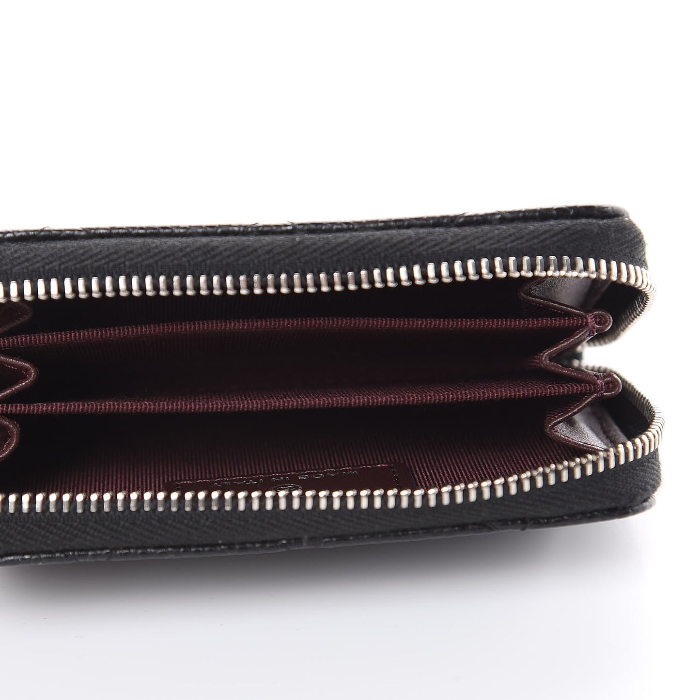 Caviar Quilted Zip Coin Purse Black