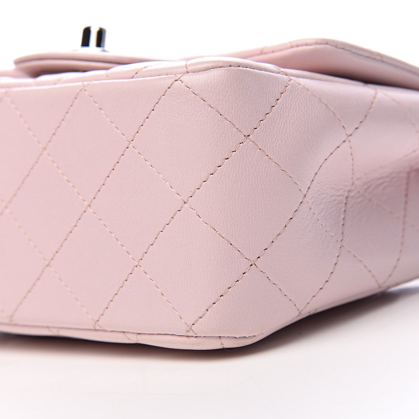 Lambskin Quilted Mini Square Flap Light Pink