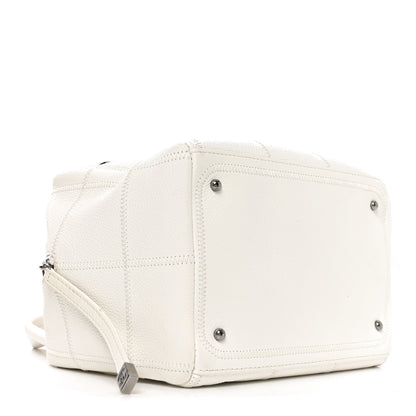 Chanel Caviar Square Stitched Bowler White 3 of 10