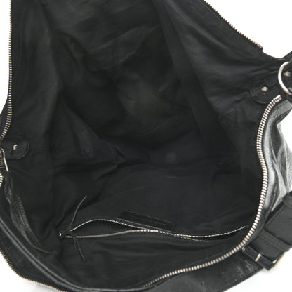 Balenciaga Agneau Classic Silver Hardware Courier XL Hobo Black 4 of 12