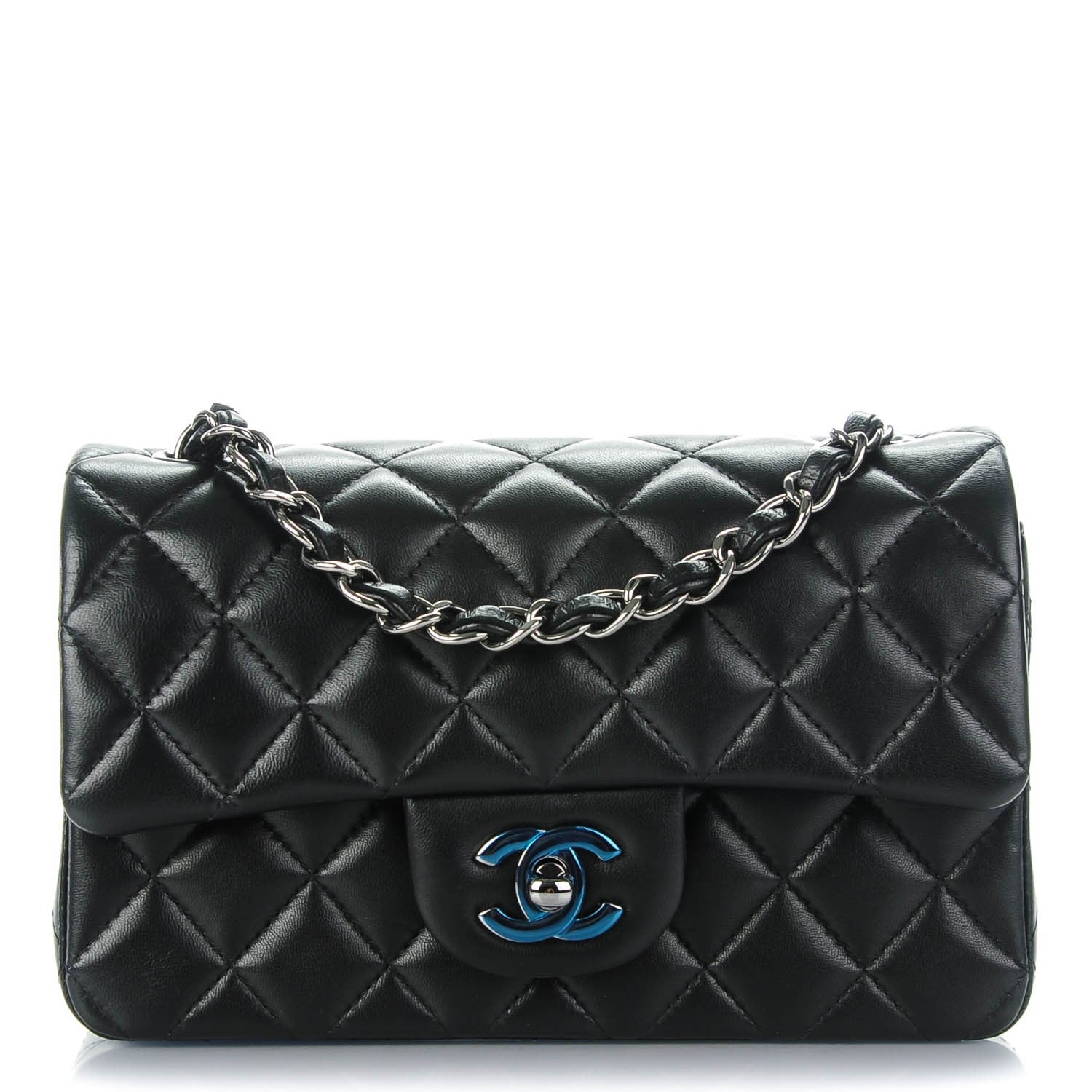 Chanel Lambskin Quilted Mini Rectangular Flap Black 1 of 8