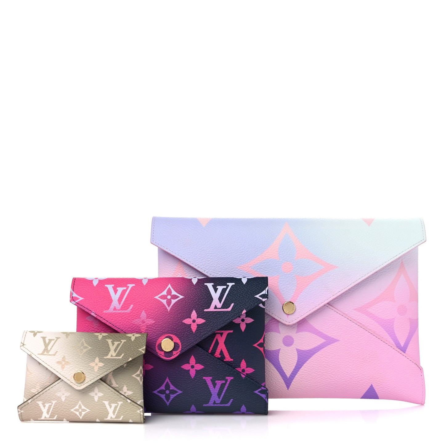 Monogram Giant Spring in the City Kirigami Pochette Set Sunrise Pastel Midnight Fuchsia Sunset Kaki