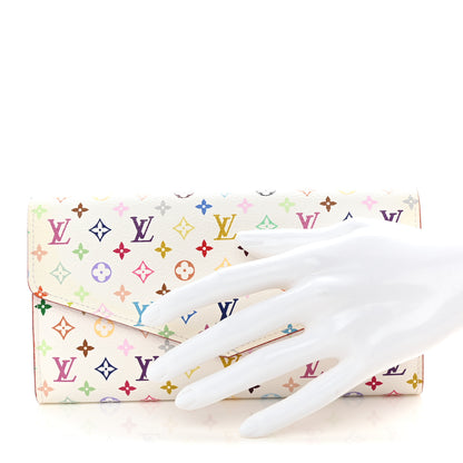 Louis Vuitton Monogram Multicolor Sarah Wallet NM White Litchi 2 of 7