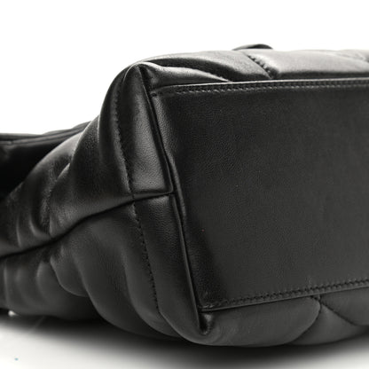 Saint Laurent Lambskin Quilted Small Loulou Puffer Monogram Chain Satchel Black 10 of 12