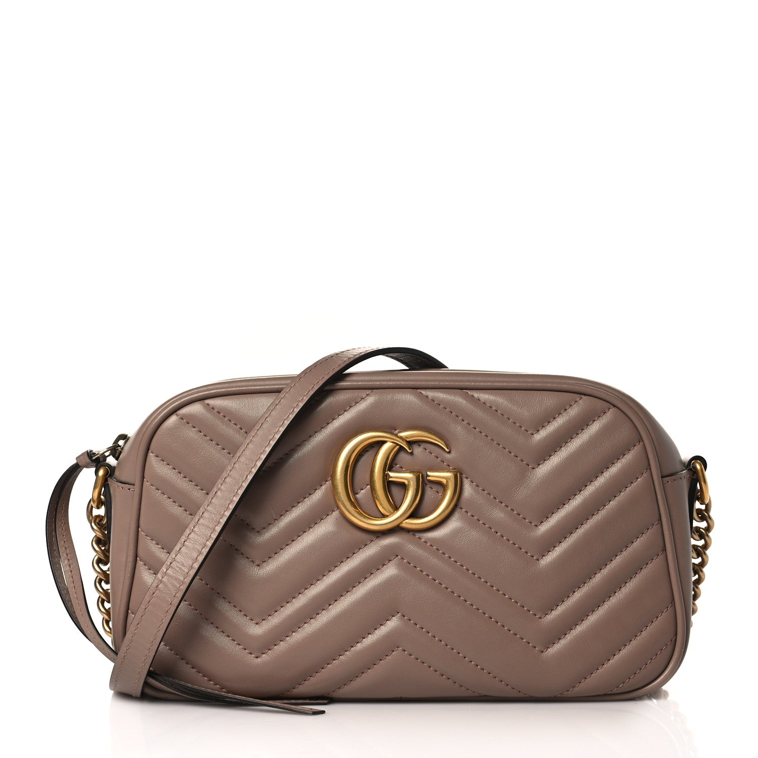 Gucci Calfskin Matelasse Small GG Marmont Chain Shoulder Bag Porcelain Rose 1 of 9
