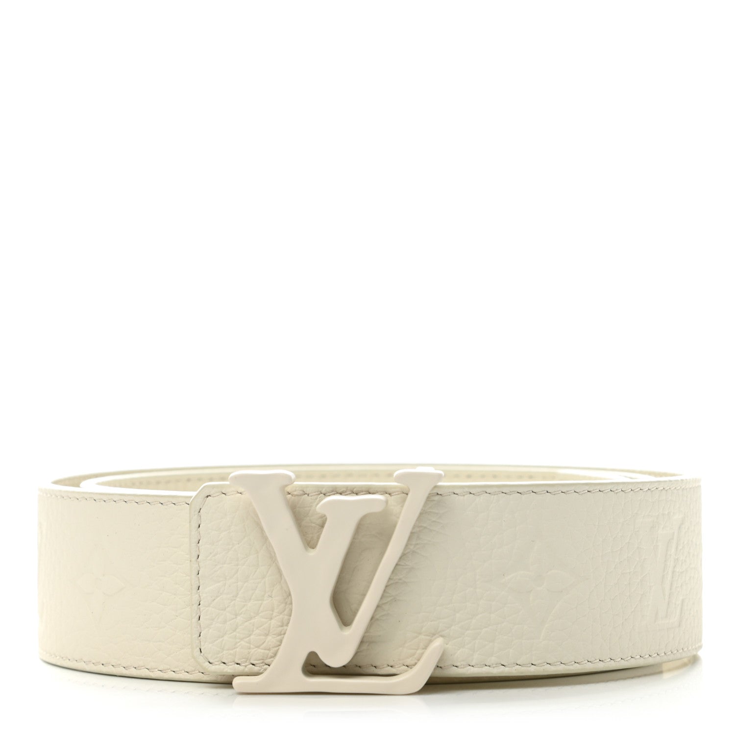 Louis Vuitton Taurillon Illusion 40mm LV Initiales Belt 90 36 White 1 of 7