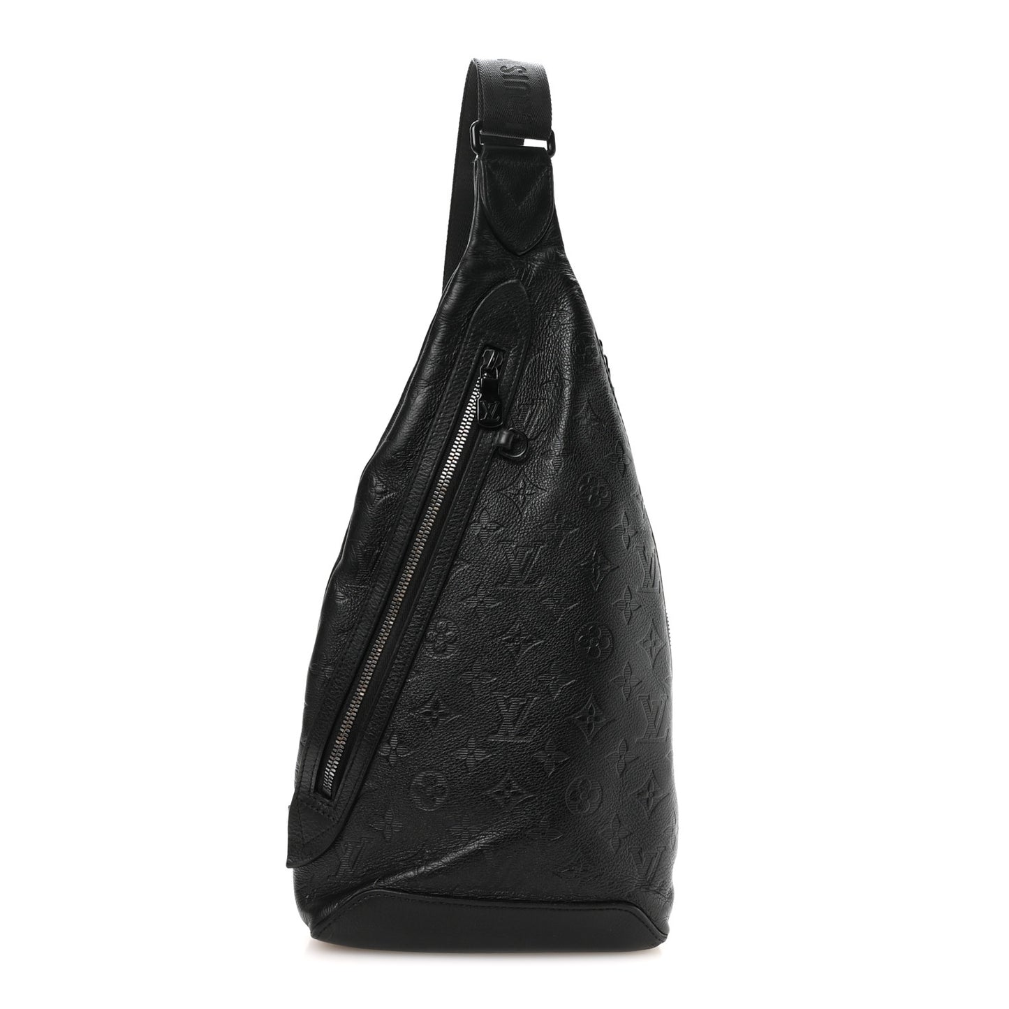 Calfskin Shadow Monogram Duo Slingbag Black