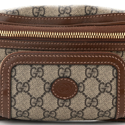 Gucci GG Supreme Monogram Textured Calfskin Retro Interlocking G Belt Bag Beige Ebony Brown Sugar 8 of 11