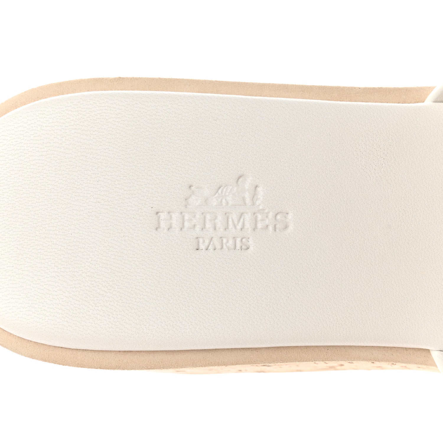 Hermes Calfskin Cork Eze 30 Sandals 39 White 5 of 9