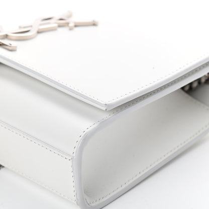 Saint Laurent Smooth Calfskin Small Classic Monogram Kate Tassel Satchel Optical White 13 of 16