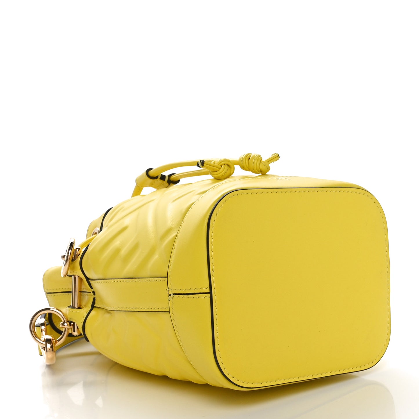 Vitello Liberty F is Fendi FF Embossed Mini Mon Tresor Bucket Bag Yellow