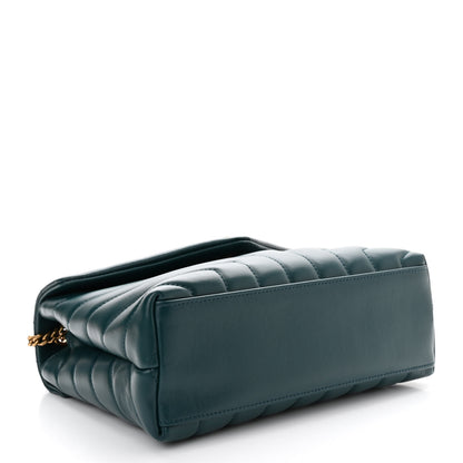 Saint Laurent Calfskin Y Quilted Monogram Small Loulou Chain Satchel Sea Turquoise 4 of 13
