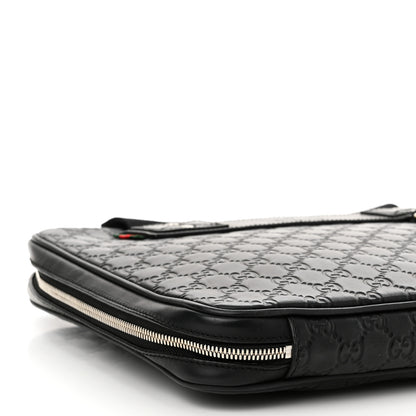Gucci Guccissima Laptop Briefcase Black 9 of 10