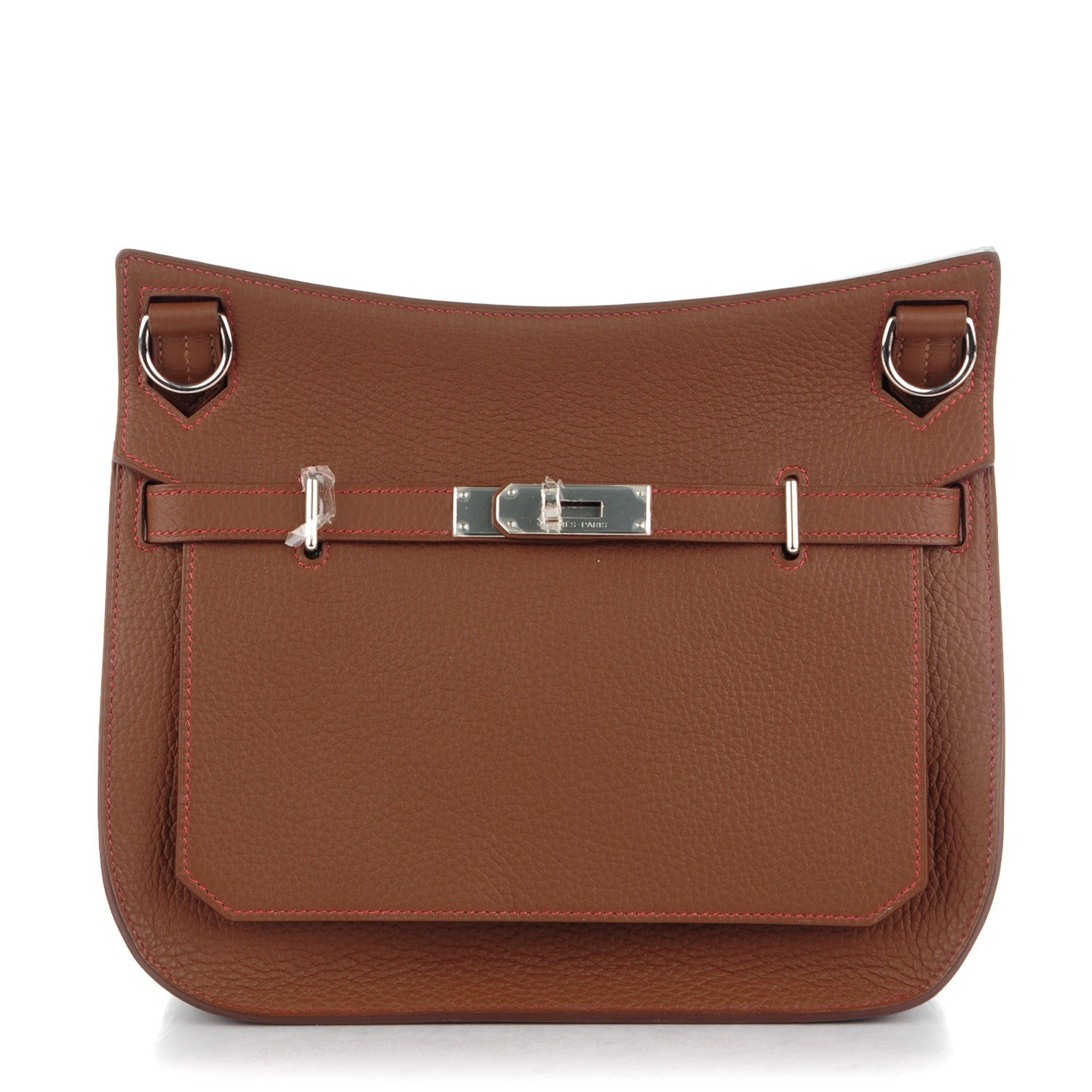 Hermes Taurillon Clemence Jypsiere 28 Marron D'Inde Rouge H 1 of 10