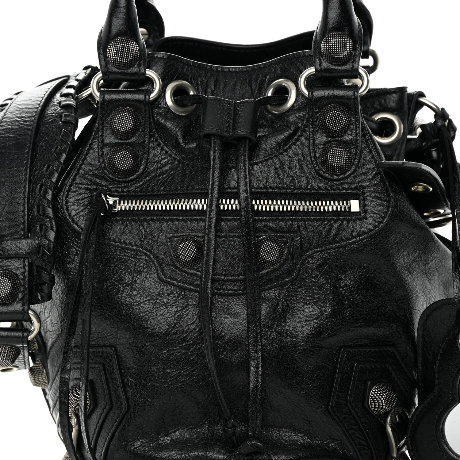 Balenciaga Agneau Arena Small Le Cagole Bucket Bag Black 8 of 11