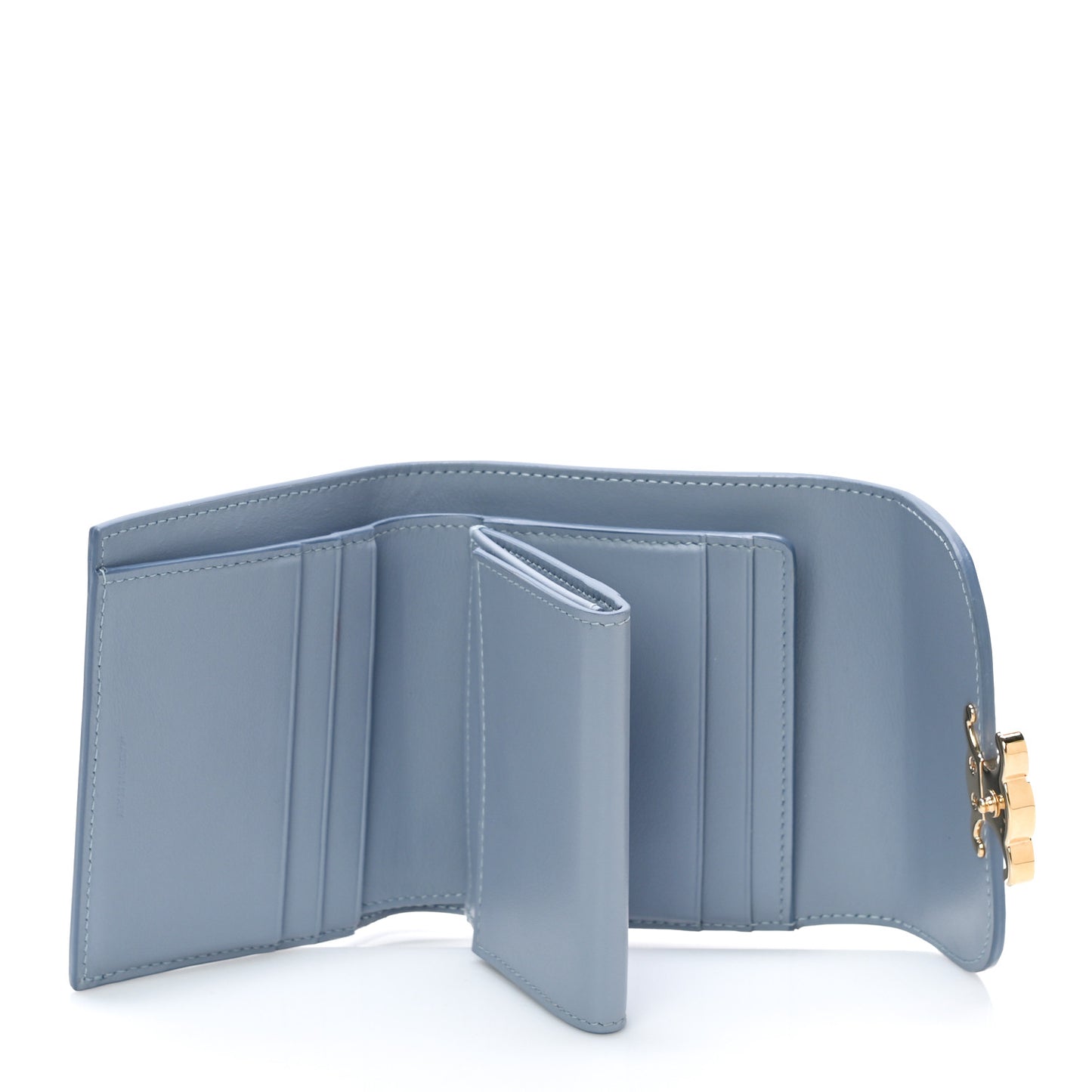 Shiny Smooth Lambskin Small Triomphe Wallet Arctic Blue