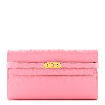 Hermes Epsom Kelly Longue Wallet Rose Confetti 1 of 10