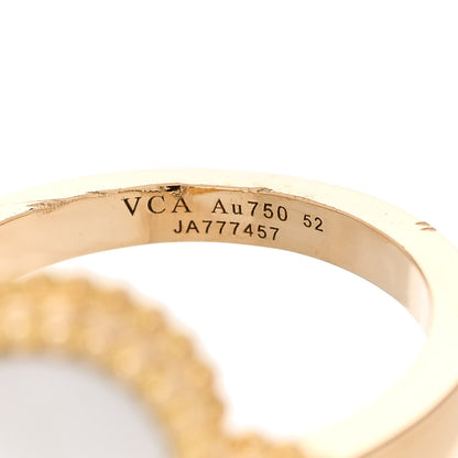 Van Cleef & Arpels 18K Yellow Gold Mother of Pearl Magic Alhambra Ring 52 6 5 of 7