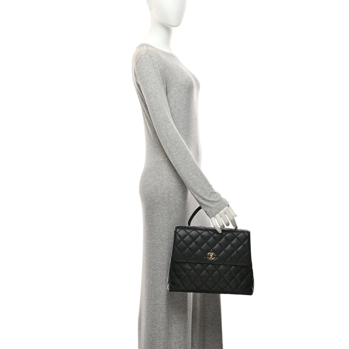 Chanel Caviar Quilted Jumbo Kelly Flap Black 2 of 11