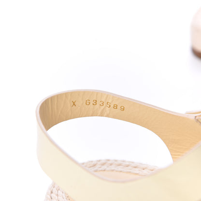 Chanel Cord Calfskin CC Sandals 41 Beige White 6 of 9