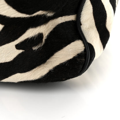 Dolce & Gabbana Calf Hair Zebra Print Large Miss Sicily Satchel Black White 12 of 13
