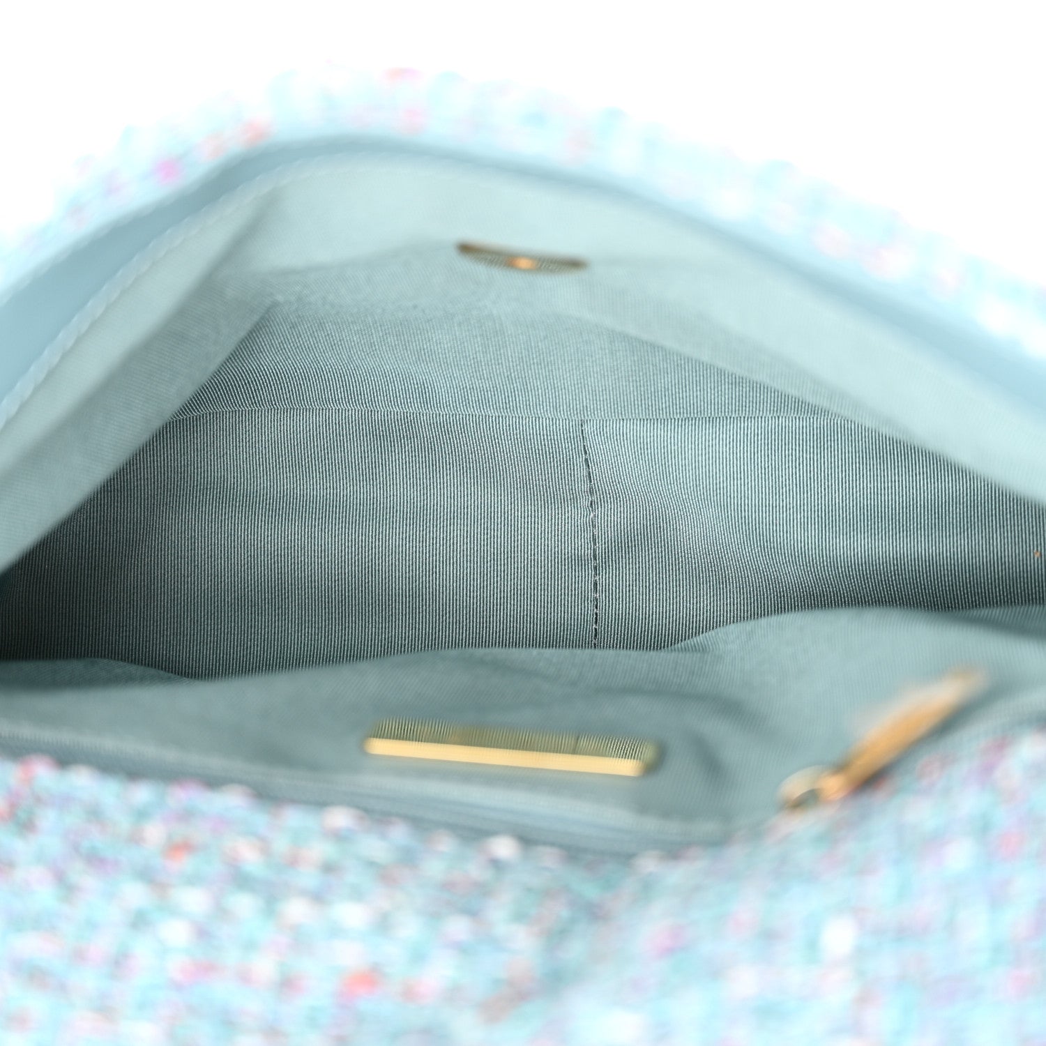 Chanel Tweed Quilted Medium Chanel 19 Flap Blue Multicolor 5 of 10