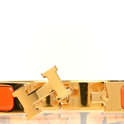 Hermes Enamel Narrow Clic Clac H Bracelet PM Orange 4 of 5