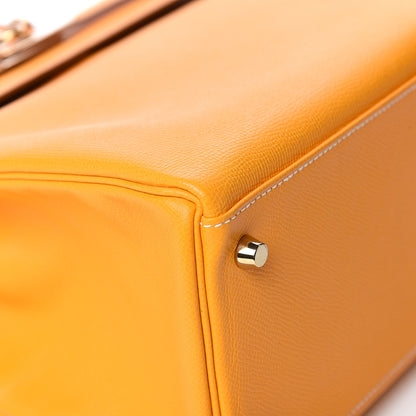 Hermes Epsom Candy Kelly Retourne 35 Jaune D'Or Feu 5 of 33