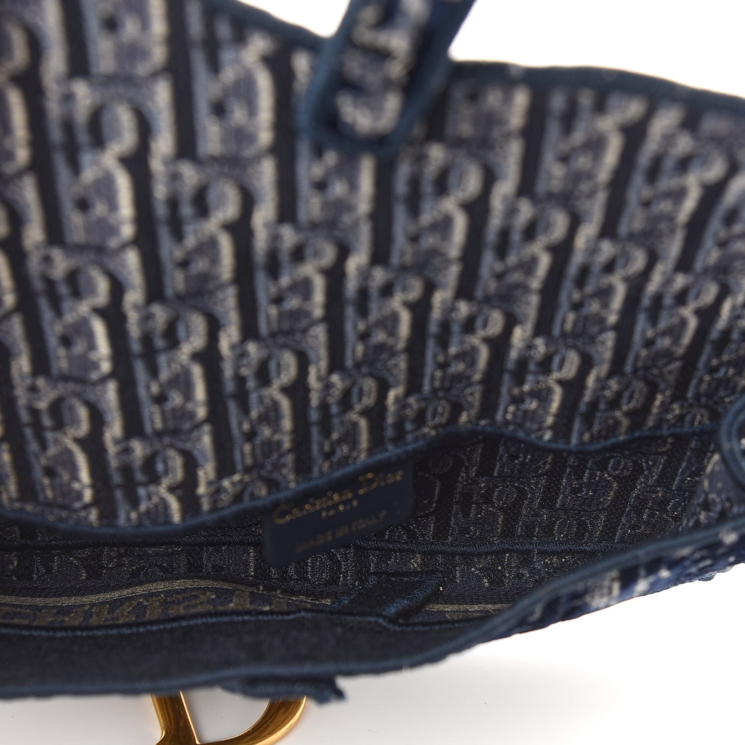Christian Dior Oblique Slim Saddle Pouch Blue 8 of 10